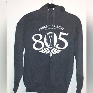 Pismo Beach 805 Dark Gray Hoodie Adult Size Small